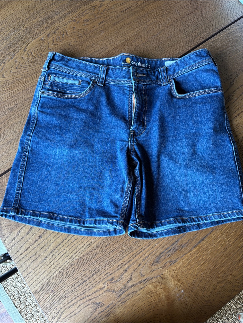 Carhartt Original Fit Dark Blue Denim Shorts